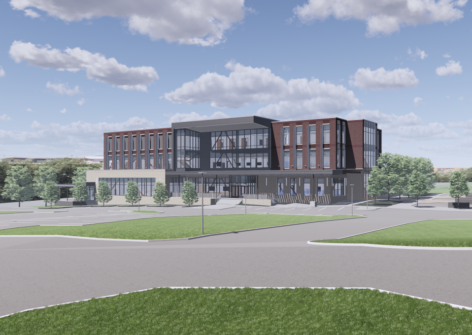 A rendering of the new building.