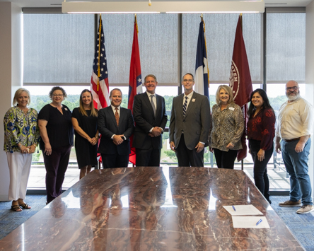 Representatives from Texarkana Funeral Homes and Texas A&M University-Texarkana gathered to sign a memorandum of understanding establishing a partnership between the company and the University.