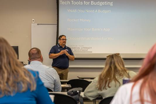 Jay Davis, A&M-Texarkana’s Executive Director of Financial and Entrepreneurship Engagement, holds a financial wellness seminar on the A&M-Texarkana campus. Jay will present the program “Savvy Saving for Seniors” at the October 25th session of the university’s new Lifelong Learning Forum.